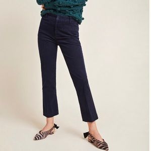 The Essential Corduroy Cropped Flare Trouser Navy